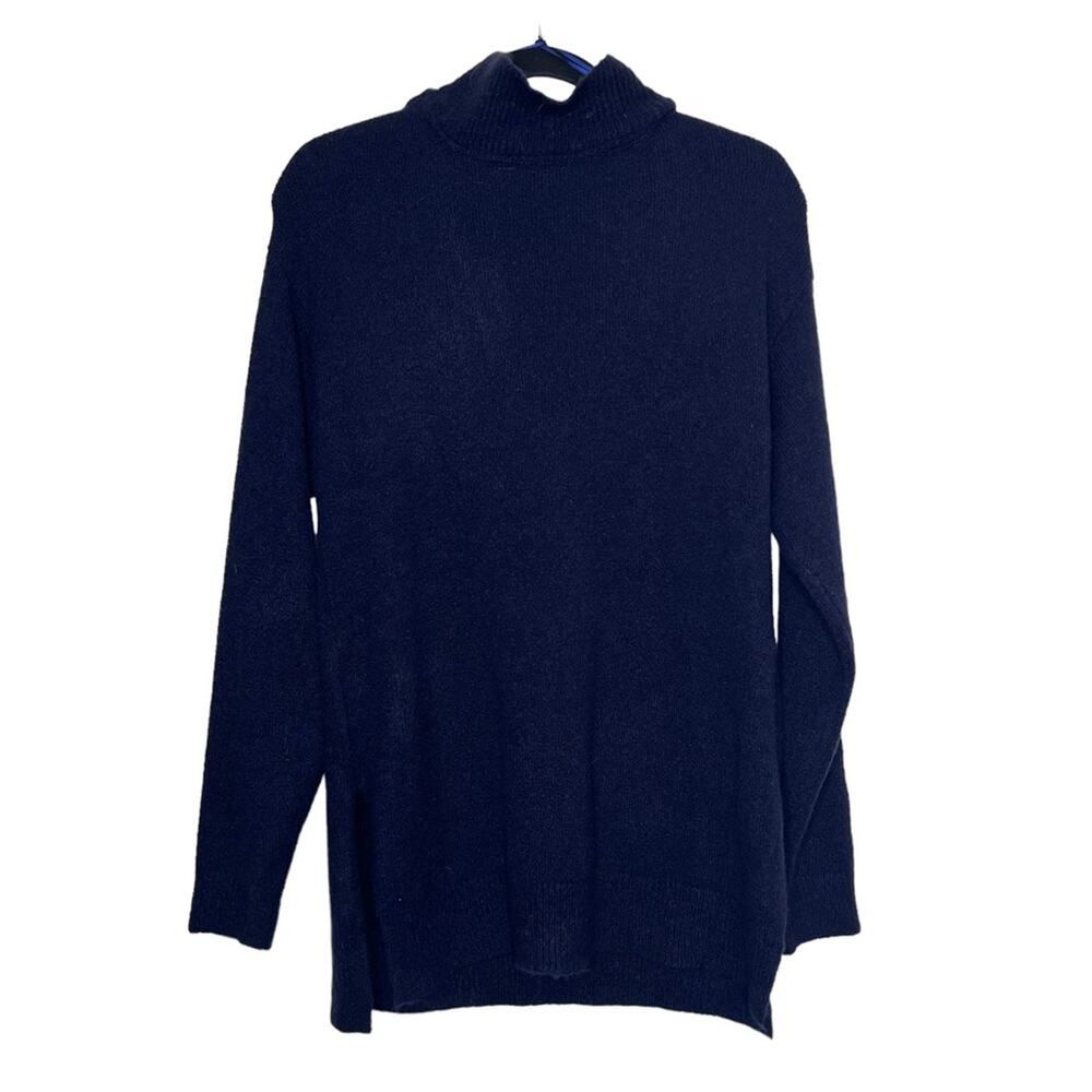 RDI Navy Blue Deep V Neck Tunic Sweater Oversized Knit Pullover XS NWT - Picture 3 of 7